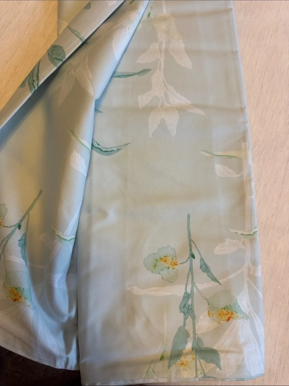 New The Company Store Anitas Duvet Cover Aqua Blue Floral cotton  king Size